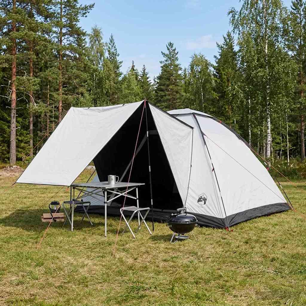 Camping telt - hvid blackout, 335 × 275 × 180 cm, polyester og stål
