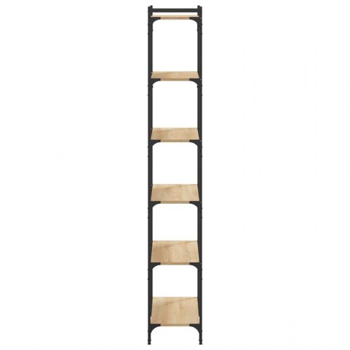 Bogreol med 6 hylder - 80×30×188 cm, konstrueret træ i sonoma-eg