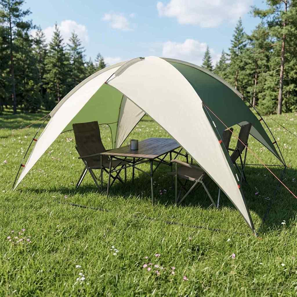 Camping telt med regnslag - vandafvisende kuppeltelt, grøn 360 × 245 × 185 cm (4 personer)