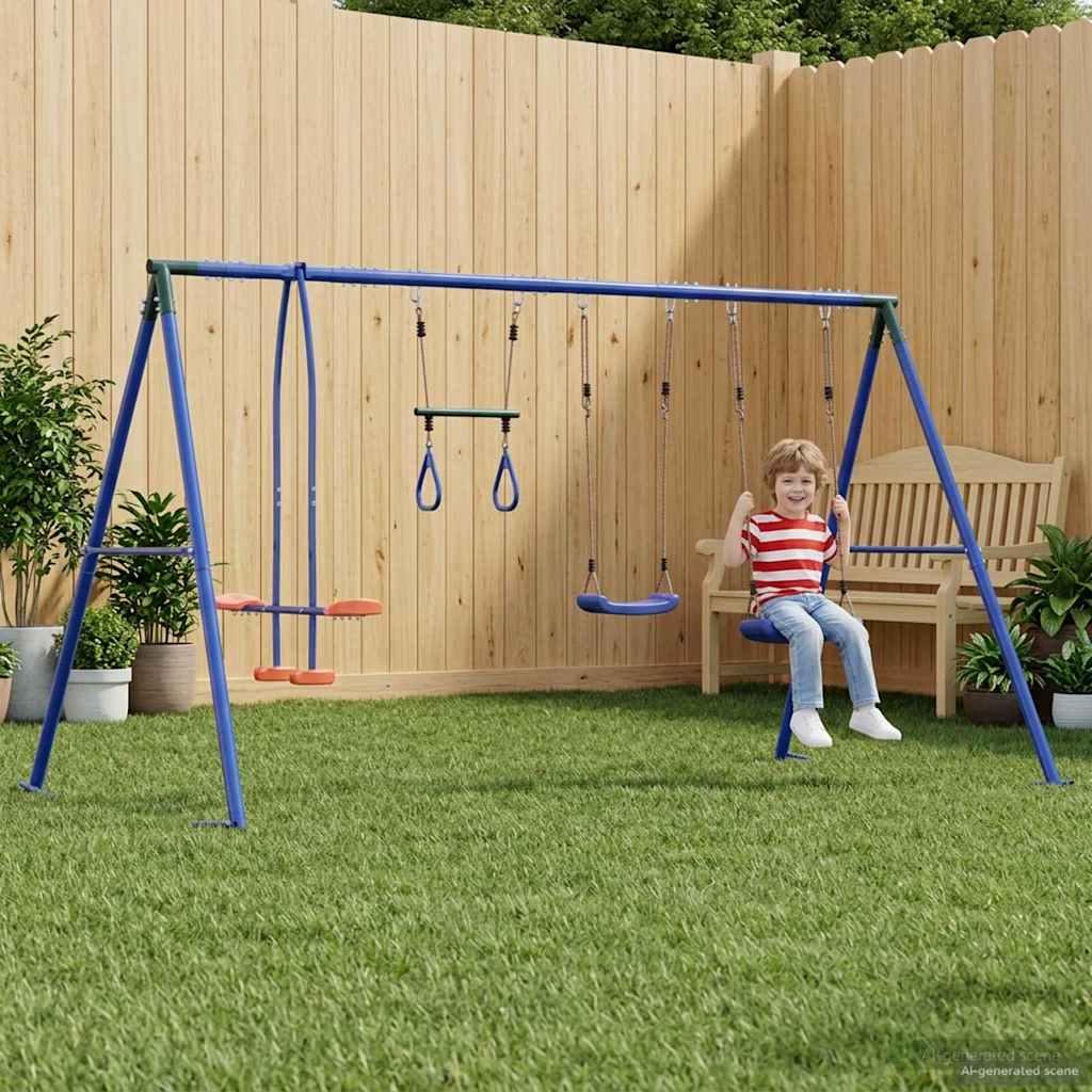 Udendørs svingesæt - flerfarvet, 330 × 185 × 185 cm, stål og PE