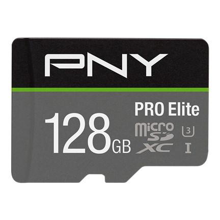 PNY PRO Elite microSDXC 128 GB UHS-I U3 Class 10 hukommelseskort + SD-adapter billede