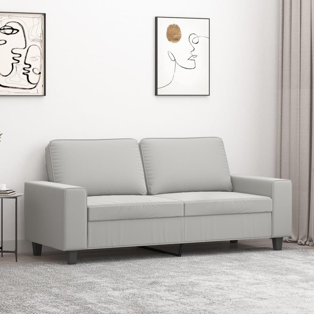 2-personers sofa i mikrofiberstof - lysegrå, sædebredde 140 cm