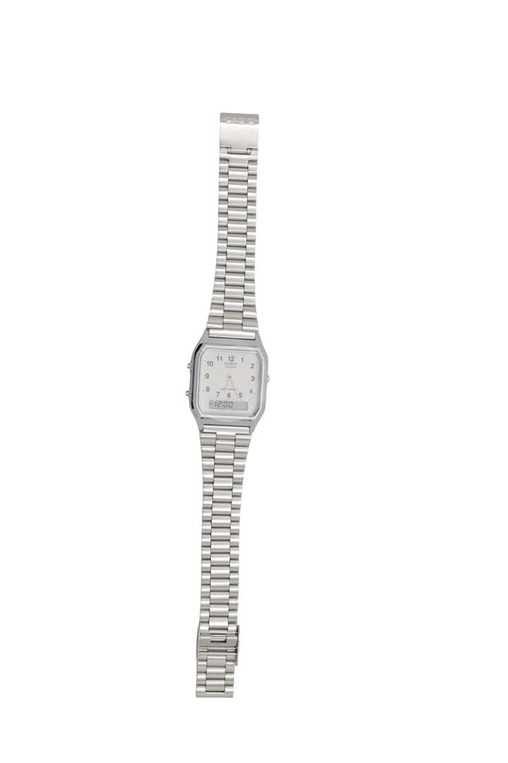 Casio AQ-230A-7BMQ retro unisex armbåndsur - sølv billede