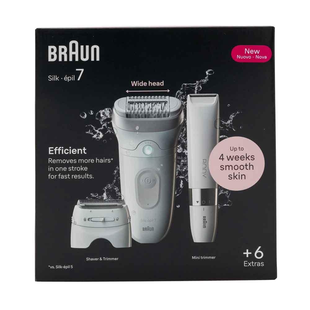 Braun Silk-épil 7 7-441 - Sølv - Hvid - 40 pincetter - MicroGrip - 0,5 mm - Genopladeligt batteri - Integreret batteri (7-441)