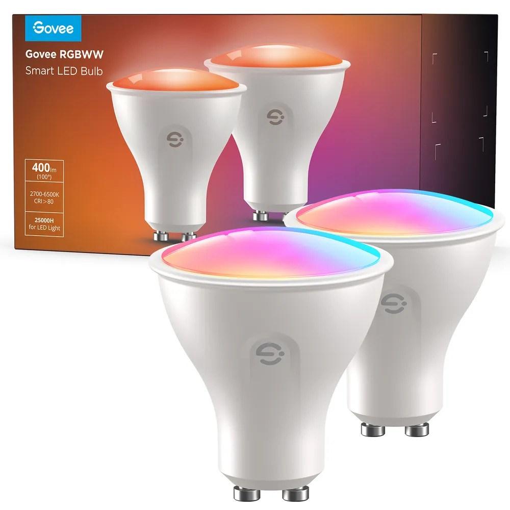 Govee RGBWW smart GU10 LED-pære med Wi‑Fi og Bluetooth, 2‑pak (HD600D)