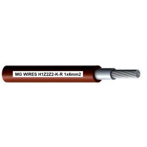 Fotovoltaisk kabel H1Z2Z2-K - 1×6 mm², rød, 0,6/1 kV - 100 m rulle