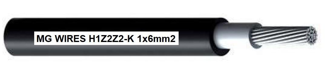 Solcellekabel H1Z2Z2-K - 1×6 mm², 0,6/1 kV, sort - 100 m (MG Wires)