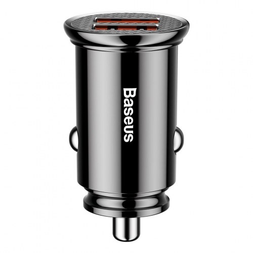 Baseus CCALL-YS01 biloplader - 2x USB, 12-24 V - Sort
