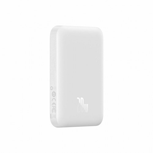 Baseus magnetisk powerbank 6.000 mAh med trådløs opladning - Hvid