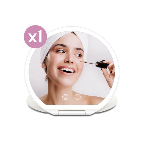 Girmi BE03 makeupspejl med LED-lys - hvid, fritstående