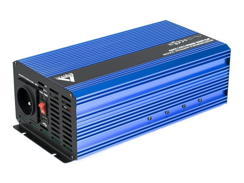 AZO DIGITAL IPS-2000S strømomformer 12 V DC til 230 V AC - ren sinus, 2000 W
