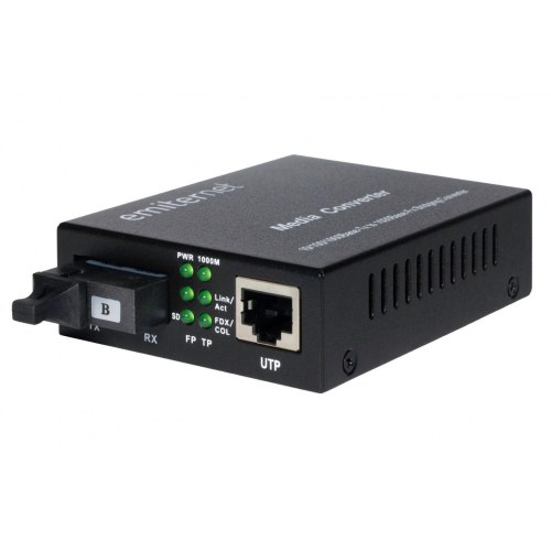 Emitter EM/1GB-ETH-1XSC-1310 - WDM mediekonverter 10/100/1000 Mbps, RJ45 til 1xSC SM 9/125, 20 km (Tx 1310 nm / Rx 1550 nm)