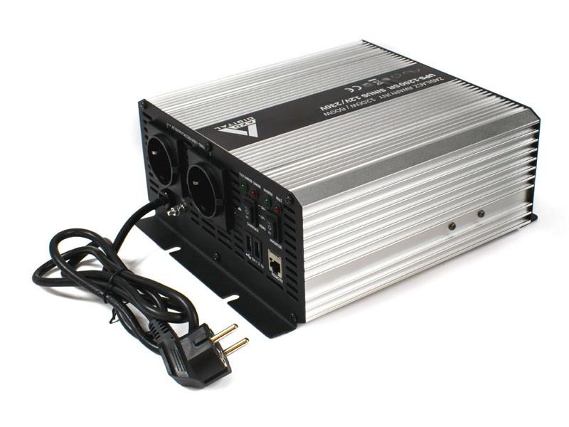 AZO Digital UPS-1200SR sinus UPS med AVR - 1200 VA / 600 W, 12 V til 230 V