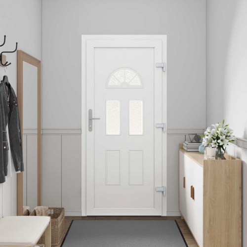 Hoveddør i PVC med glas - antracit, 98 × 208 cm