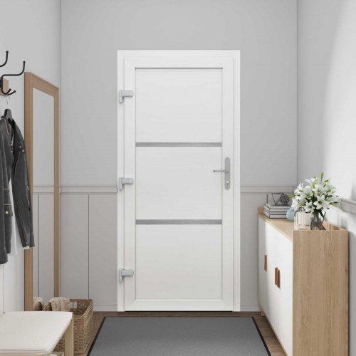 Hoveddør i PVC - hvid 108 × 208 cm med glasfelter