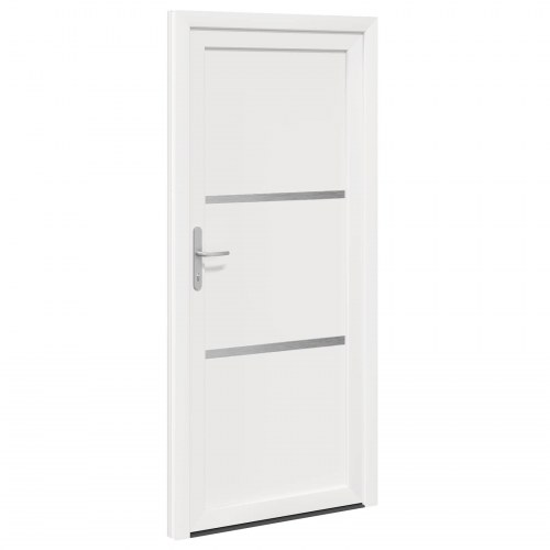 Hoveddør i PVC - hvid 108 × 208 cm med glasfelter
