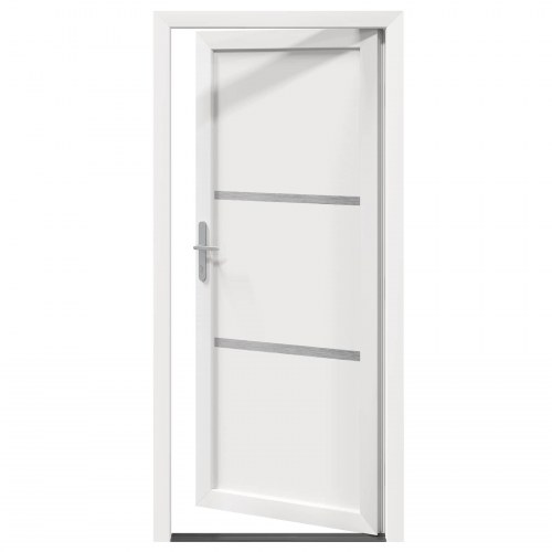 Hoveddør i PVC - hvid 108 × 208 cm med glasfelter