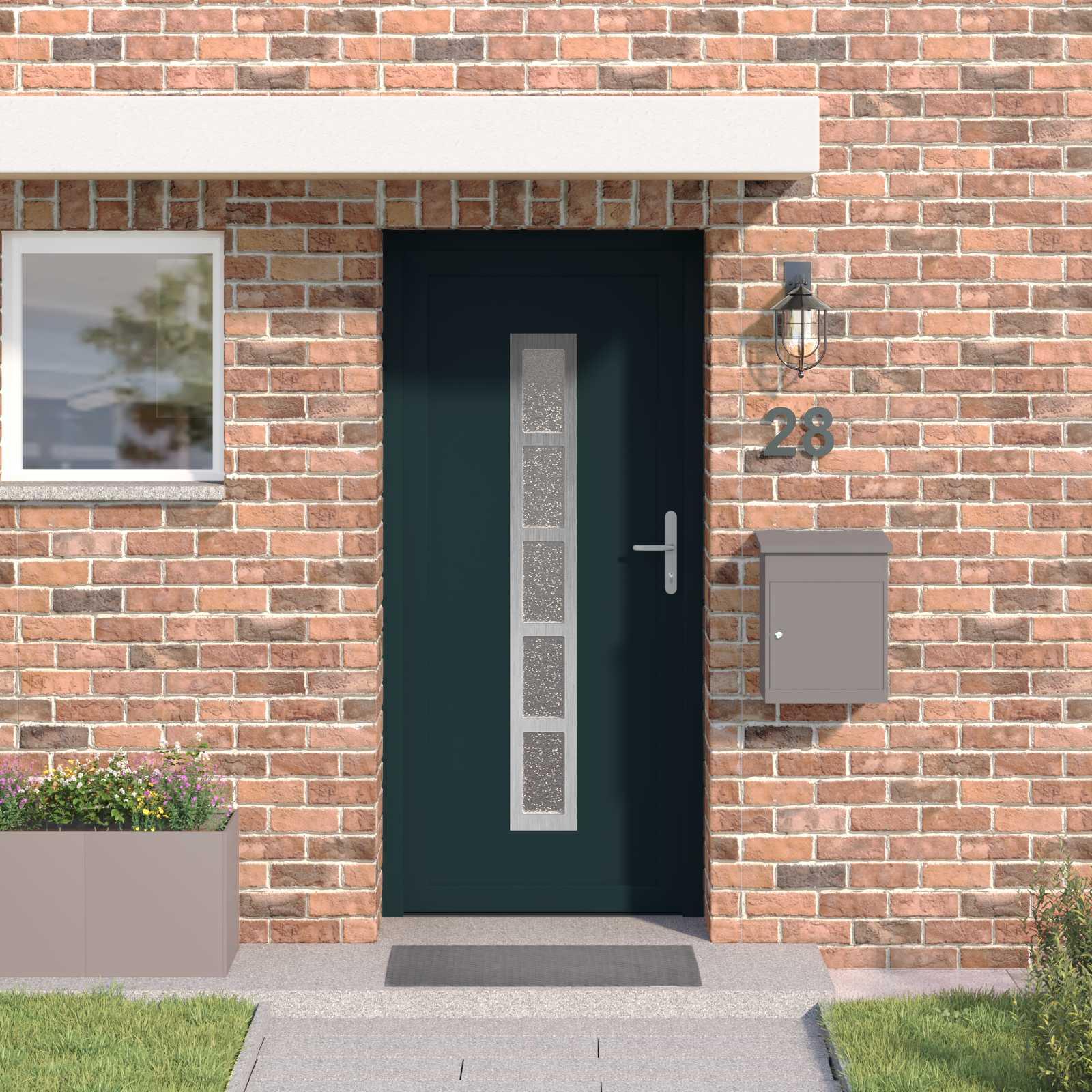 Hoveddør i PVC med glas - antracit 108 × 208 cm