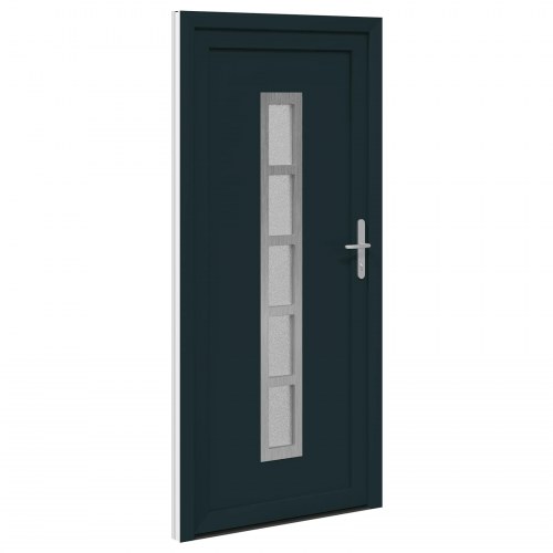 Hoveddør i PVC med glas - antracit 98 × 200 cm