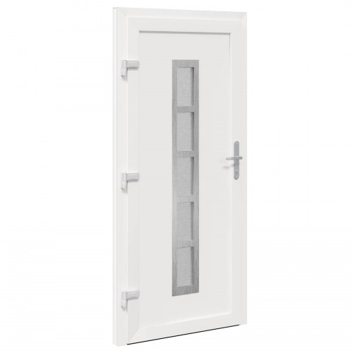 Hoveddør i PVC med glas - antracit 88 × 200 cm