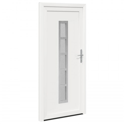 Hoveddør i PVC - hvid 108 × 208 cm med glasfelter