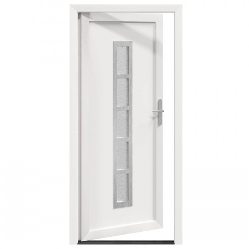 Hoveddør i PVC med glas - hvid 88 × 200 cm