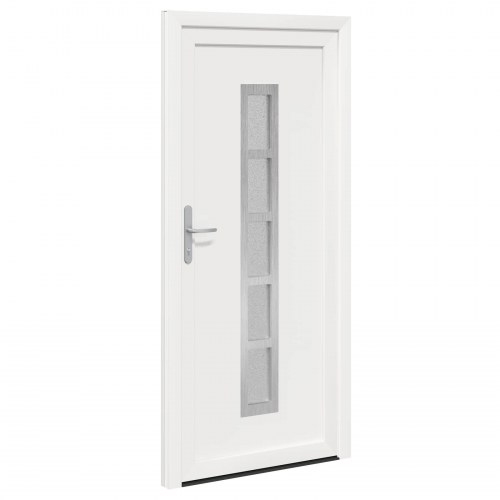 Hoveddør i PVC - hvid 98 × 208 cm med glasfelter
