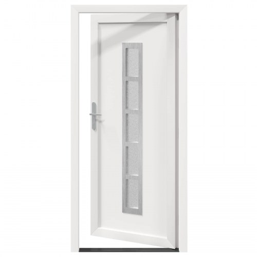 Hoveddør i hvid PVC - 98 × 200 cm med glasfelter
