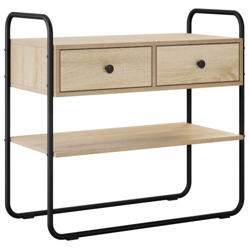 Konsolbord i sonoma-eg 80 × 40 × 75 cm - konstrueret træ og stål