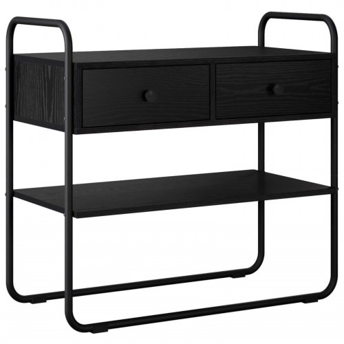 Konsolbord i sort eg 80 × 40 × 75 cm - konstrueret træ og stål