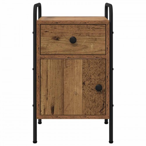 Natskab - 2 stk. i gammelt træ, 35 × 36,5 × 61 cm, konstrueret træ og stål