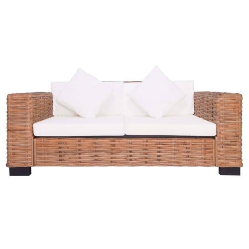 2-personers havesofa naturligt rattan