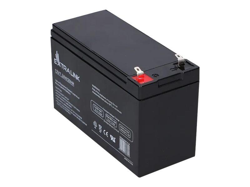 Extralink UPS-batteri 12 V 7,2 Ah - blysyre AGM, sort