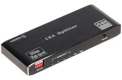 HDMI 1×4 splitter - 4K-kompatibel fordeler til 1 indgang og 4 udgange