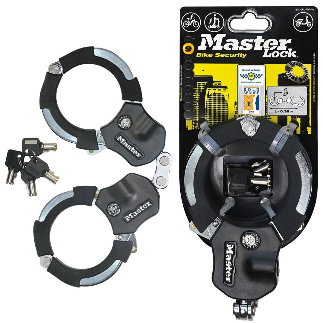 MASTER LOCK Street Cuff Slot, Ringlås, Sort, Sølv, Stål, Nøgle, 360 mm, 7,6 mm