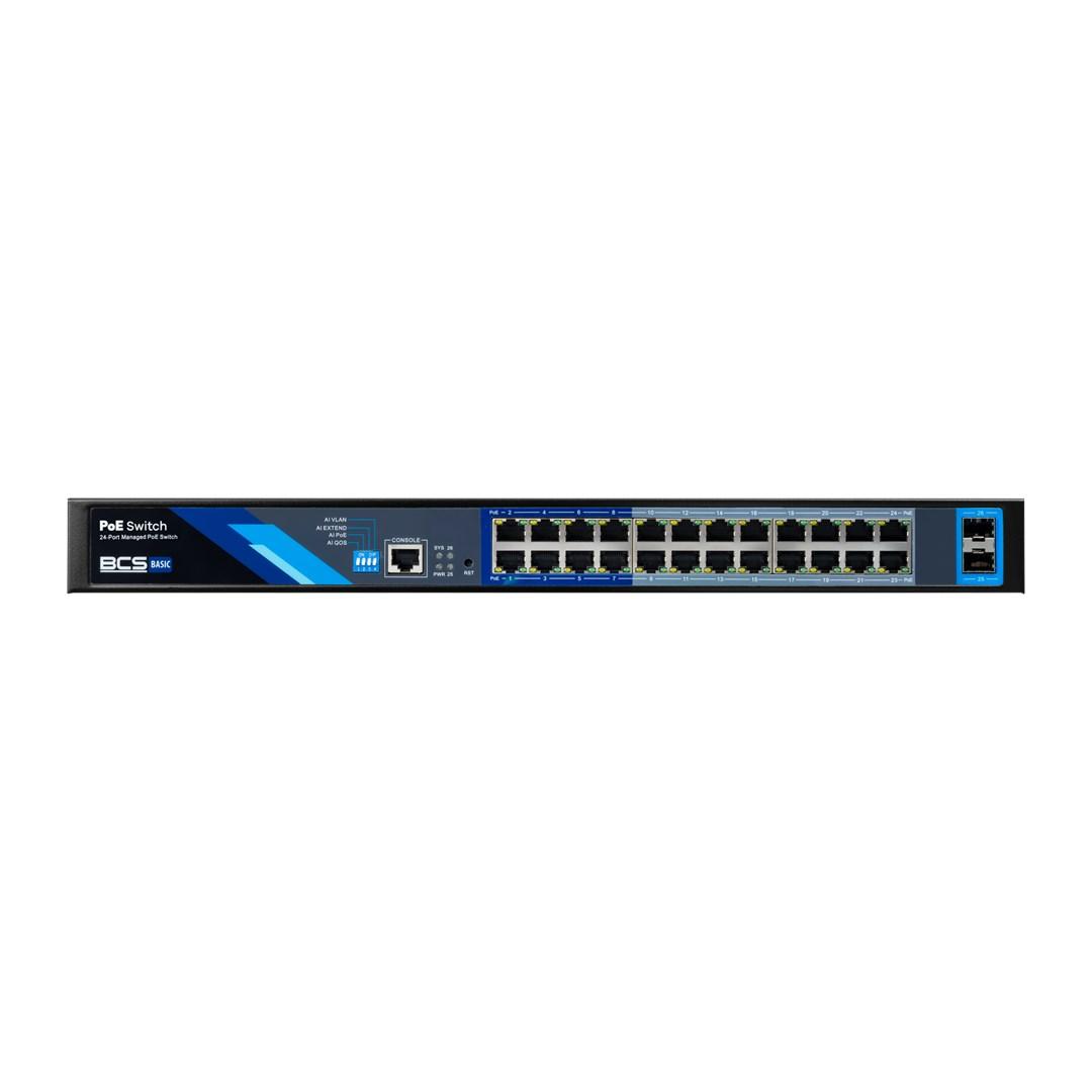 BCS BCS-B-SP24G-2SFP-M - 24-port Gigabit PoE switch med 2 SFP