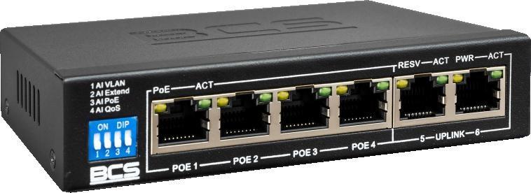 BCS B-SP04G02G - 6-port PoE switch til netværk