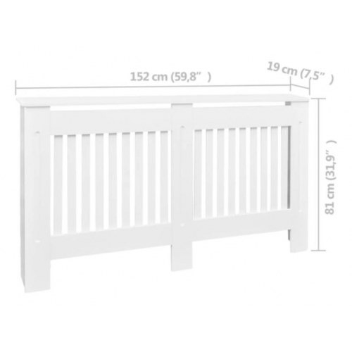 Radiatorskjuler i konstrueret træ - 152 cm, hvid (OUTLET A+)