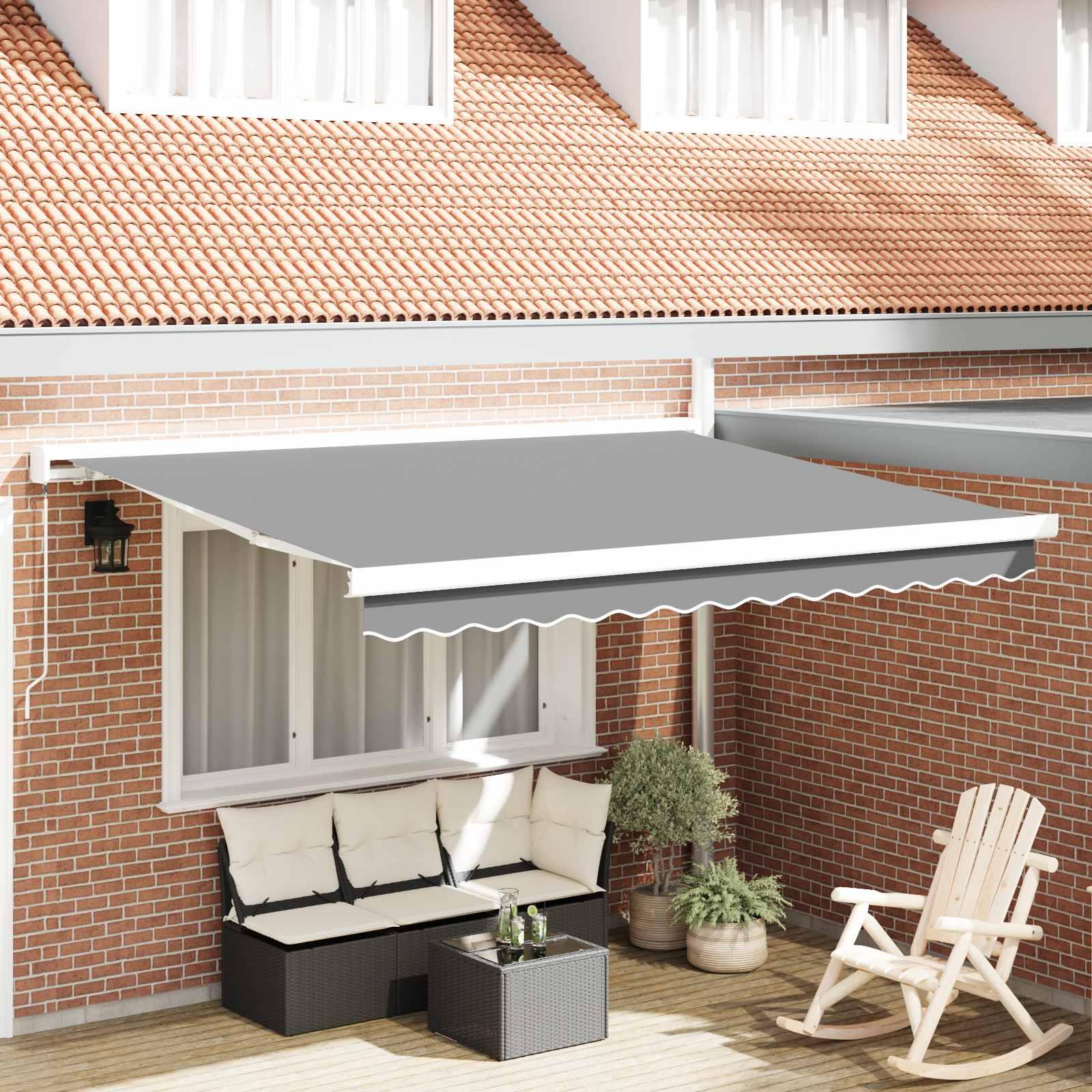 Hvid markiseramme 350 × 250 cm i aluminium - manuel