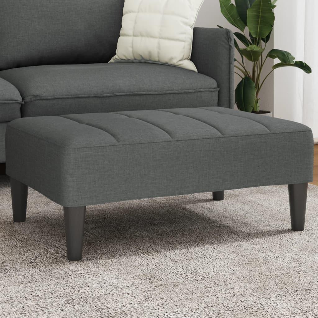 Fodskammel i stof - 77 × 55 × 31 cm, mørkegrå
