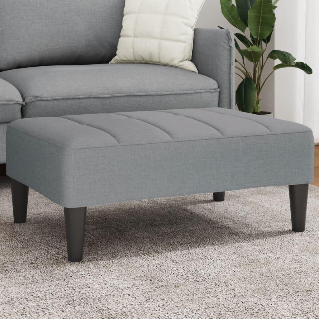 Fodskammel i stof 77×55×31 cm - lysegrå