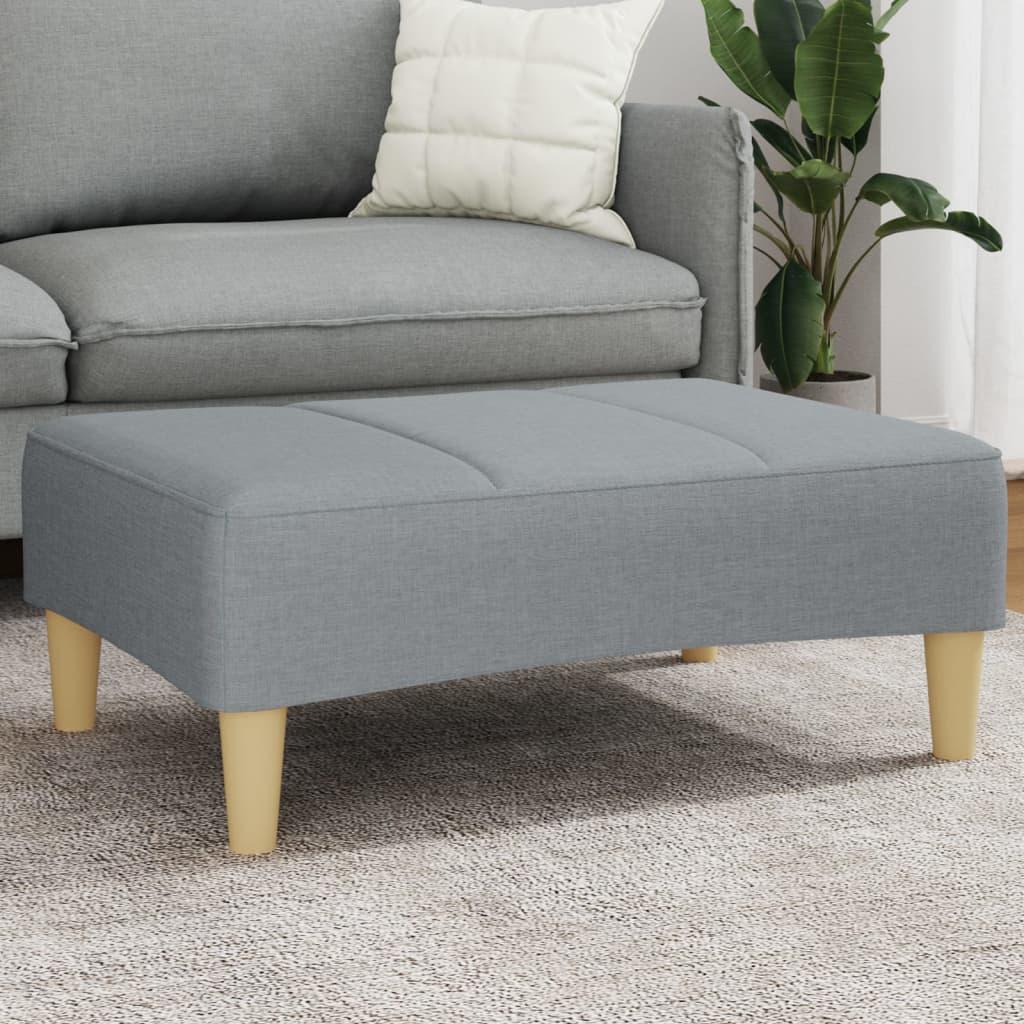 Fodskammel i stof - 77×55×31 cm, lysegrå