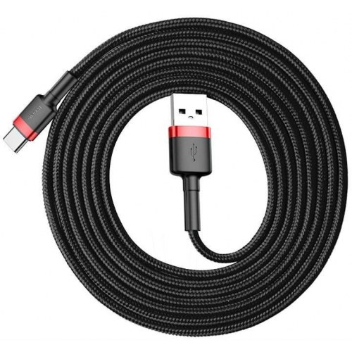 USB-kabel Baseus Cafule USB-A til USB-C 2 m - sort/rød
