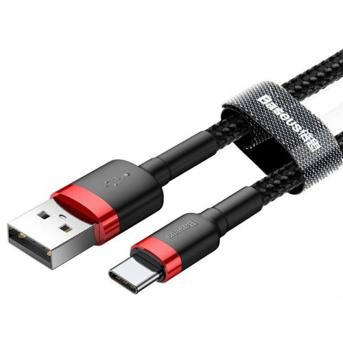 USB-kabel Baseus Cafule USB-A til USB-C 2 m - sort/rød
