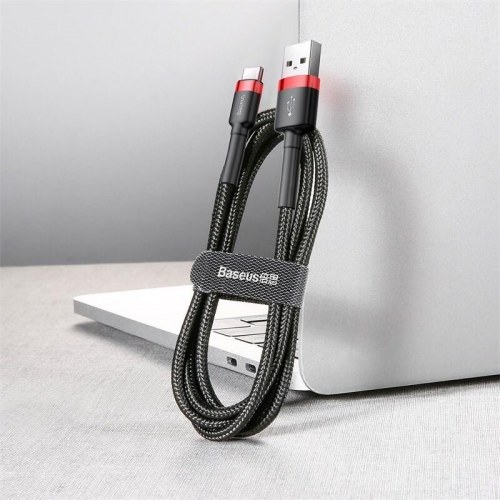 USB-kabel Baseus Cafule USB-A til USB-C 2 m - sort/rød