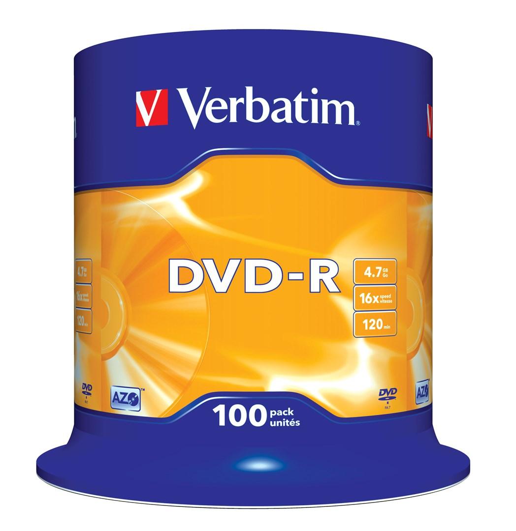 DVD-R Verbatim Matt Silver 4,7 GB - 100 stk.