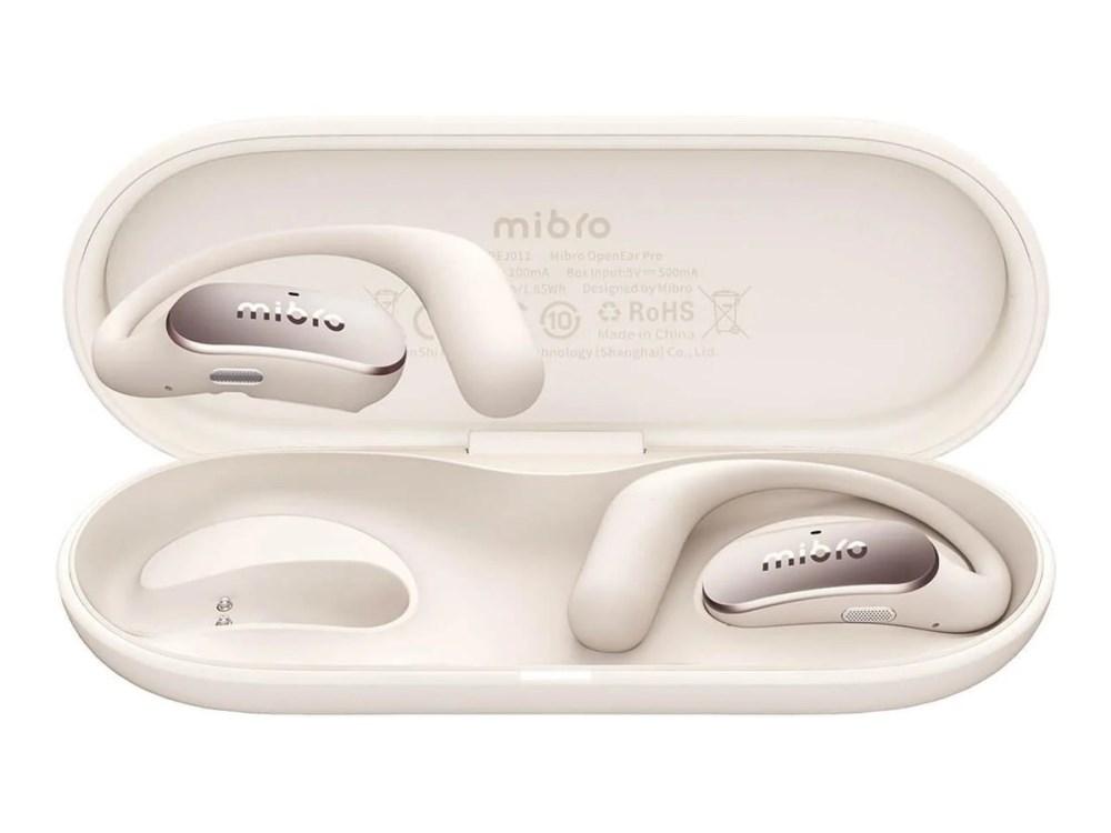 Mibro OpenEar - hvide trådløse øretelefoner med ladeetui billede
