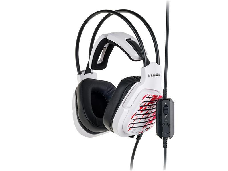 A4Tech Bloody G565 gaming-headset med mikrofon - Energy White