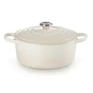 Le Creuset Signature rund stegegryde - meringue 26 cm billede