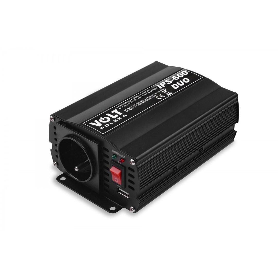 Volt Polska IPS-600 DUO strømomformer 12/24 V til 230 V - 300/600 W billede